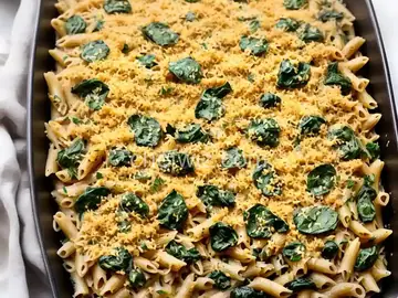 Spinach and Artichoke Baked Whole Grain Pasta