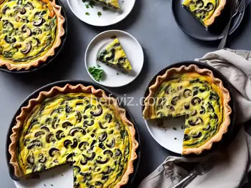 Spinach and Mushroom Quiche with Shiitake Mushrooms