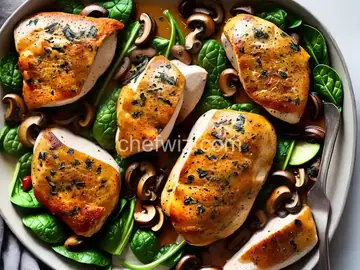 Spinach and Mushroom Stuffed Chicken Breasts