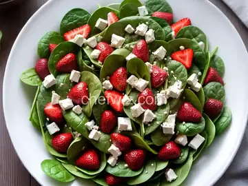 Spinach and Strawberry Salad with Feta Cheese