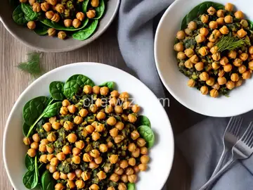 Spinach with Chickpeas and Fresh Dill