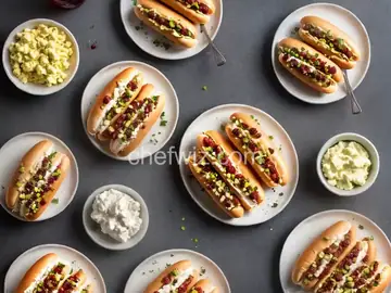 Split Hot Dogs with Butter-Toasted Buns and Homemade Toppings