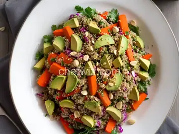 Spring Carrot, Radish and Quinoa Salad with Herbed Avocado