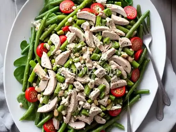 Spring Chicken Salad With Smashed Green Beans