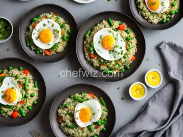 Spring Vegetable Risotto with Poached Eggs