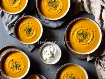 Squash Soup in Pumpkin Bowls