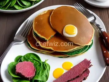 St. Patrick's Day Spinach Pancakes and Corned Beef Hash