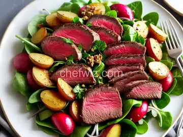 Steak Salad With Harissa Potatoes and Crunchy Radishes