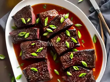 Steak Short Ribs with Crispy Garlic and Chile Oil