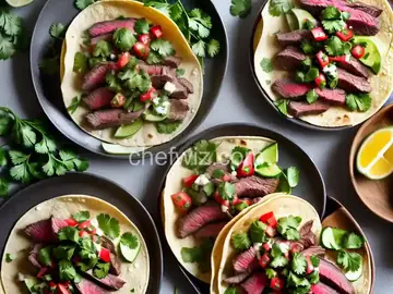 Steak Tacos with Cilantro-Radish Salsa