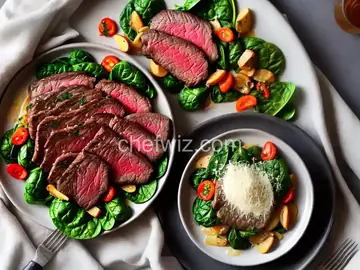 Steak With Parmesan Spinach