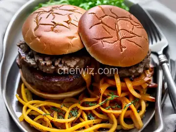 Steakburger with Tangy Caramelized Onions and Herb Butter