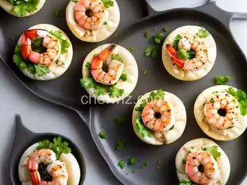 Steamed Buns With Grilled Shrimp and Sriracha Mayonnaise Recipe
