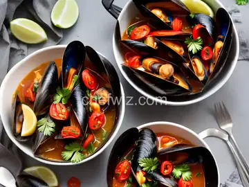 Steamed Mussels with Tomato and Chorizo Broth