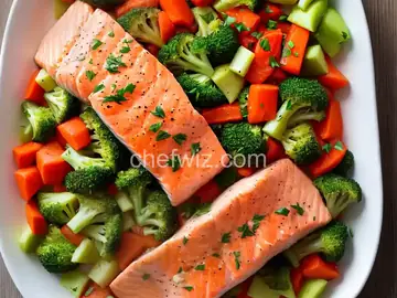 Steamed Salmon and Vegetables