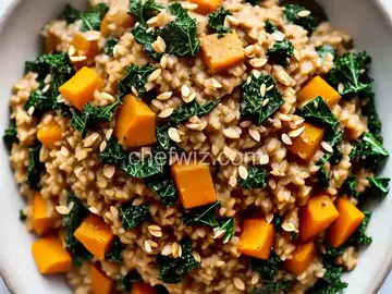 Steel-Cut Oat “Risotto” with Butternut Squash and Kale
