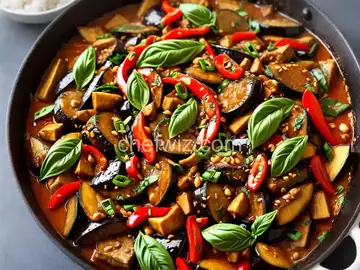 Stir-Fried Eggplant With Basil and Chiles