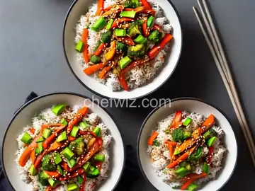 Stir Fried Sesame Vegetables with Rice