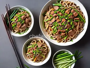 Stir-Fried Udon Noodles With Pork and Scallions