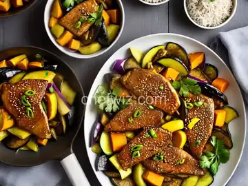 Stir-fried Fish Paste with Eggplant and Squash Recipe