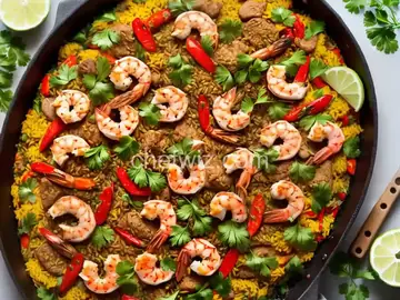 Stovetop Paella Mixta for Four With Chicken and Shrimp Recipe