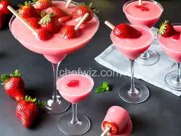Strawberry-Banana Daiquiri Ice Pops