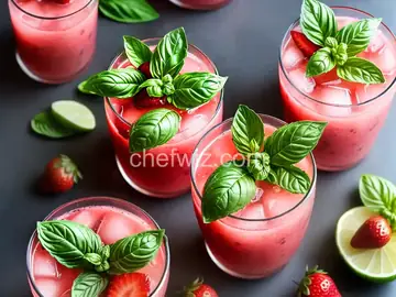 Strawberry-Basil Mojitos