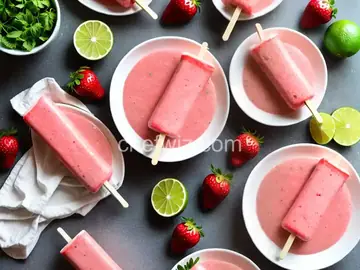 Strawberry Lime Smoothie Pops