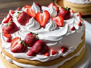 Strawberry Meringue Cake (Mostachon)