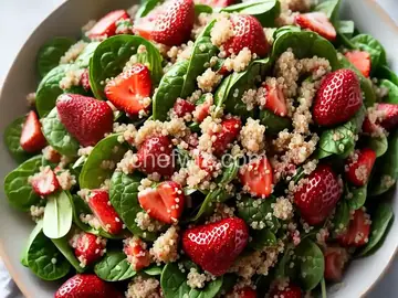 Strawberry, Quinoa and Chopped Spinach Salad