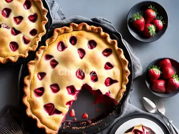 Strawberry Rhubarb Custard Pie