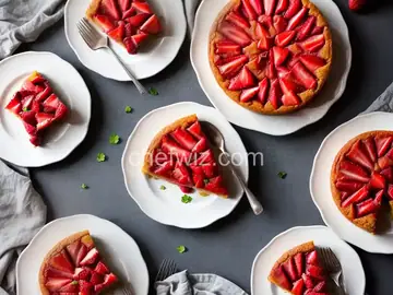 Strawberry Rhubarb Upside-Down Cake