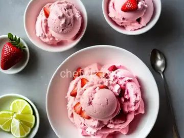 Strawberry Rosewater Ice Cream