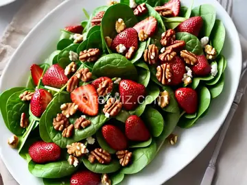 Strawberry Spinach Salad with Sweet and Spicy Walnuts