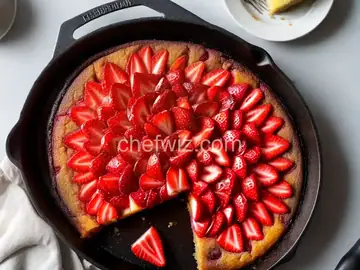 Strawberry Upside Down Skillet Cake