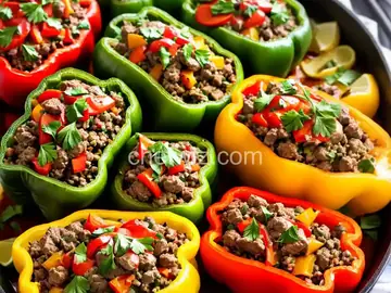 Stuffed Bell Peppers with Beef and Cabbage