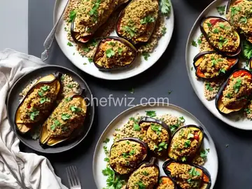 Stuffed Eggplant with Israeli Couscous