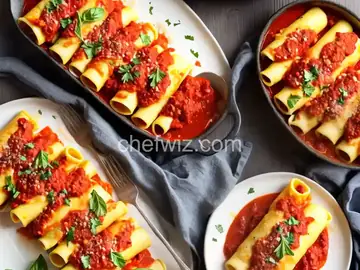 Stuffed Manicotti with Fresh Marinara Sauce