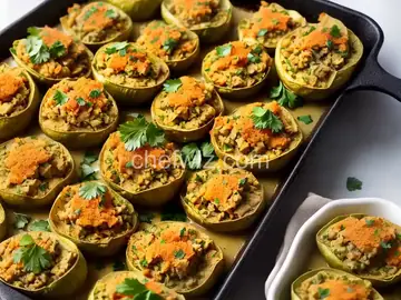 Stuffed Salsa Verde Potatoes with Leftover Turkey