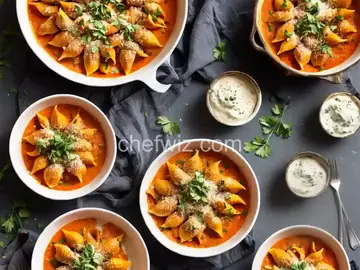 Stuffed Shells with Chorizo Pumpkin Cream Sauce