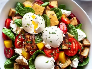 Summer Panzanella Burrata Bowl