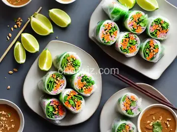 Summer Rolls with Spicy Peanut Sauce