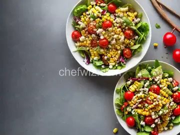 Summer Salad with Grilled Corn and Cherry Tomatoes