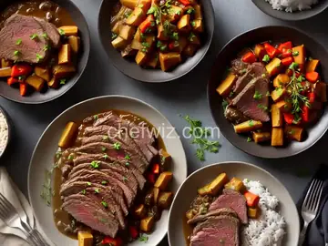 Sunday Night Roast Beef and Gravy with Easy Rice