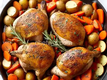 Sunny's Roasted Rosemary and Thyme Chicken, Carrots and Potatoes