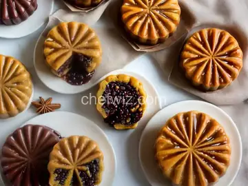 Sweet Mooncakes With Spiced Walnut and Red Bean Filling Recipe