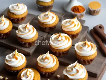 Sweet Potato Cupcakes with Toasted Marshmallow Frosting