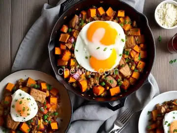 Sweet Potato-Pork Belly Hash