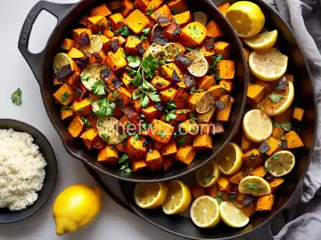 Sweet Potatoes With Charred Lemons and Crunchies
