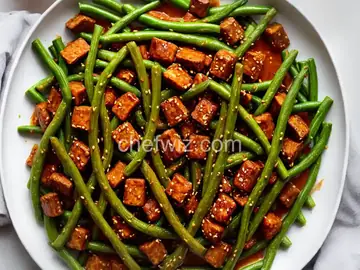 Sweet and Spicy Tempeh with Long Beans